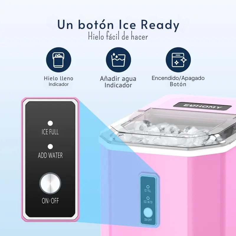 Máquina de Hielo Compacta – Rápida y Portátil para Encimera