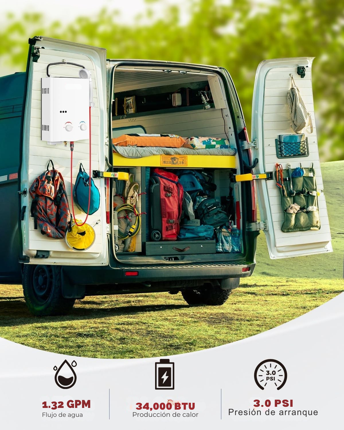 CAMPLUX Calentador Portátil de Propano – 5L Sin Tanque