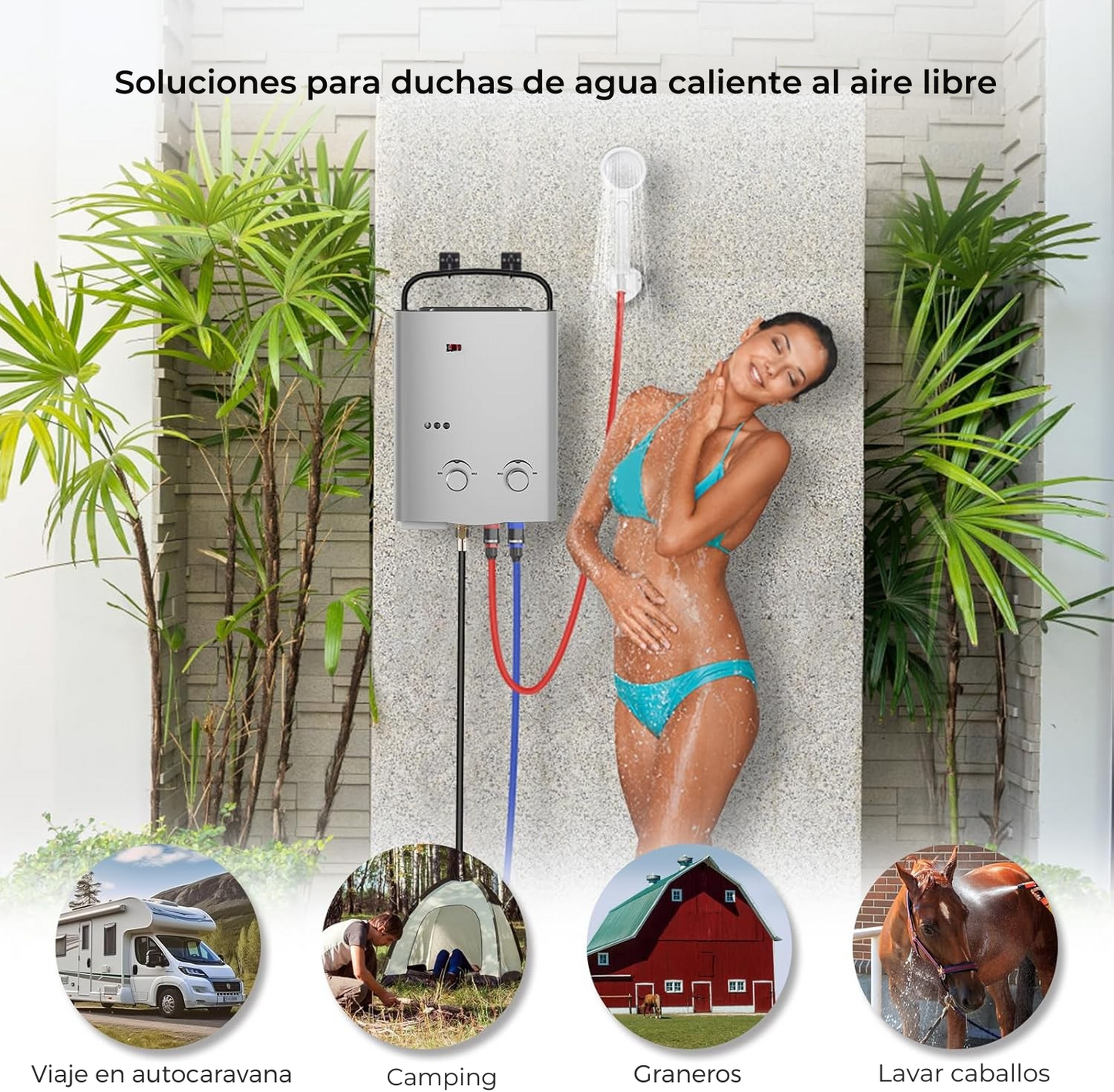 CAMPLUX Calentador Portátil de Propano – 5L Sin Tanque