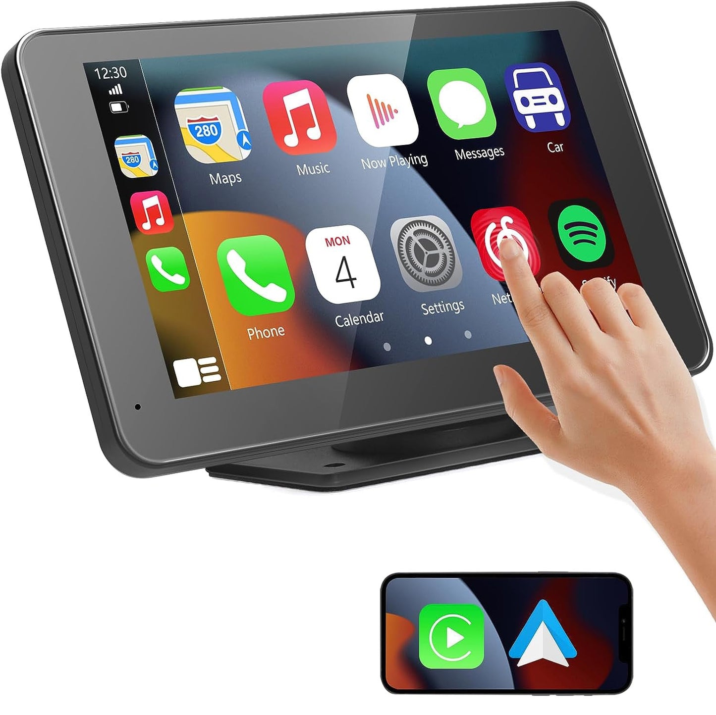 Pantalla Inalámbrica Portátil para CarPlay y Android Auto