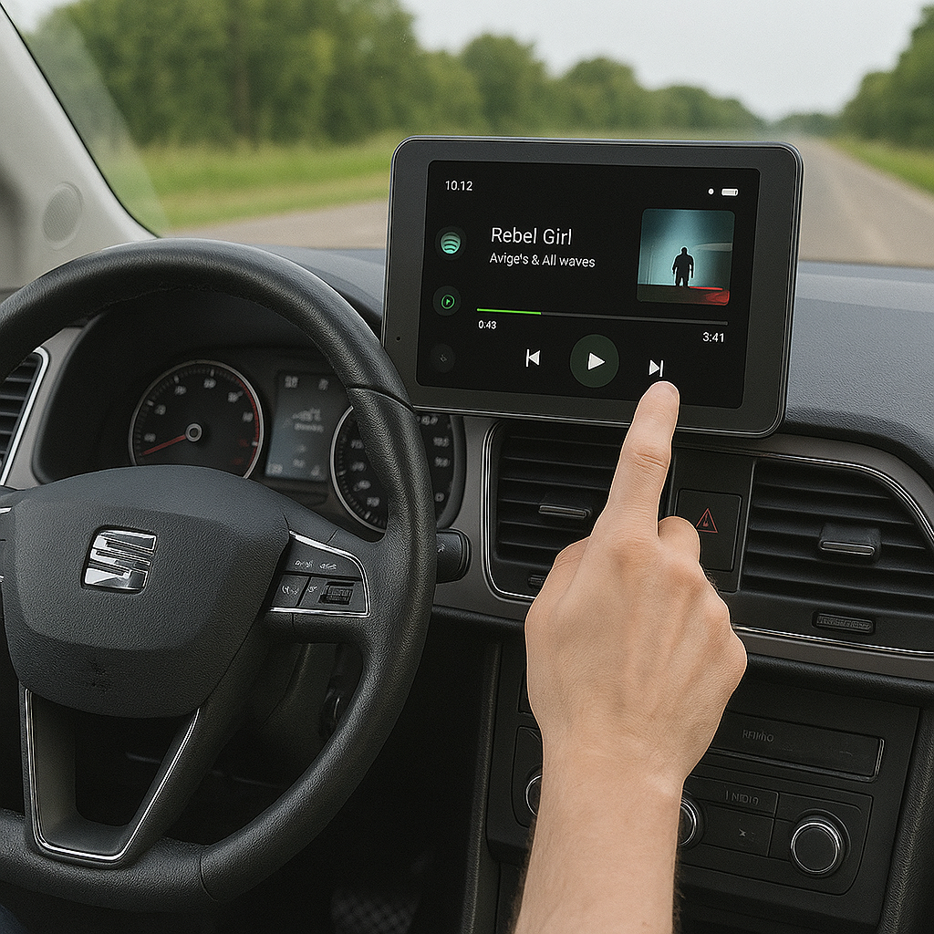 Pantalla Inalámbrica Portátil para CarPlay y Android Auto