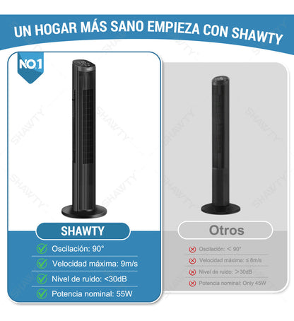 Ventilador De Torre Shawty® 40 Pulgadas 100cm Con Control Remoto